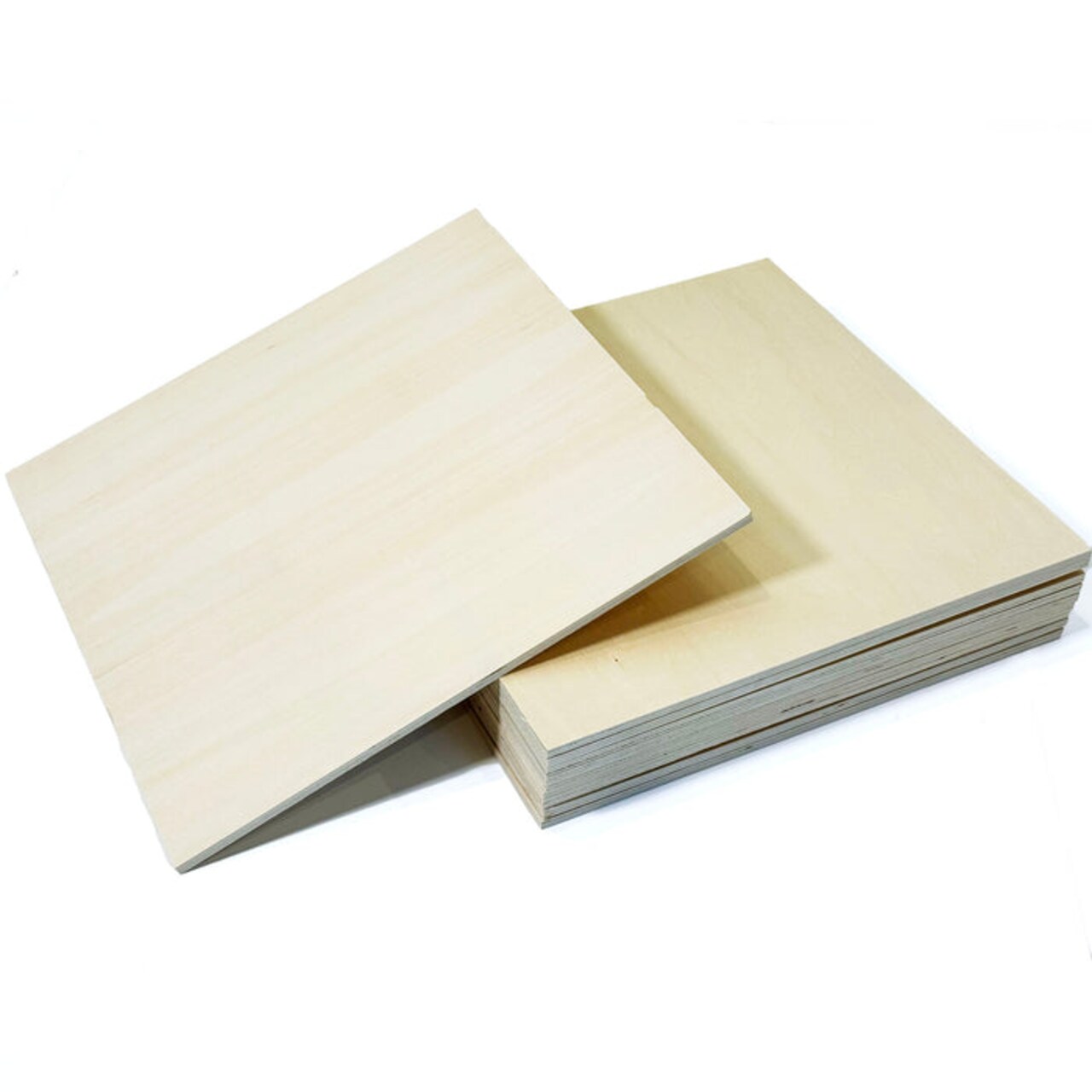 Basswood Plywood Sheets – 12x18 or 12x12 Unfinished or Finished Wood Sheets for Crafts, Laser Cutting, DIY – 10 Pack